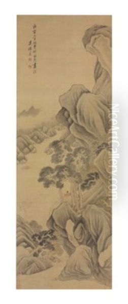 Scholar Reading Oil Painting by Wu Weiye