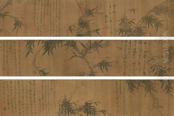 Ink Bamboo Oil Painting by Wu Zhen