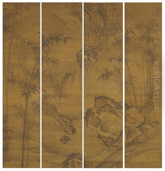 Bamboo Oil Painting by Wu Zhen