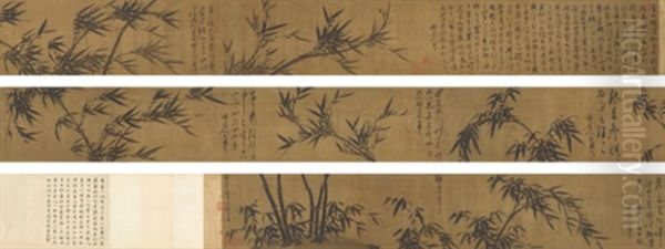 Ink Bamboo Oil Painting by Wu Zhen