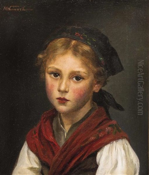 Bildnis Eines Jungen Madchens Oil Painting by Marie Wunsch