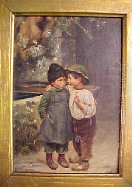 Sharing A Secret Oil Painting by Marie Wunsch