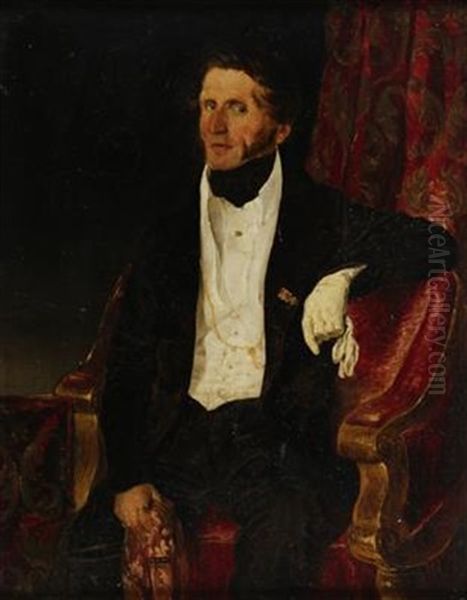 Dreiviertel-sitzportrait Eines Vornehmen Herrn Oil Painting by Carl Wurzinger
