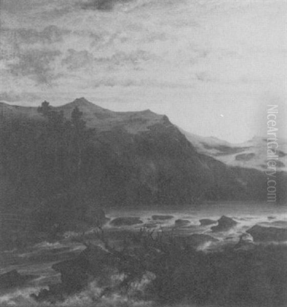 Landscape Oil Painting by Alexander Ferdinand Wust