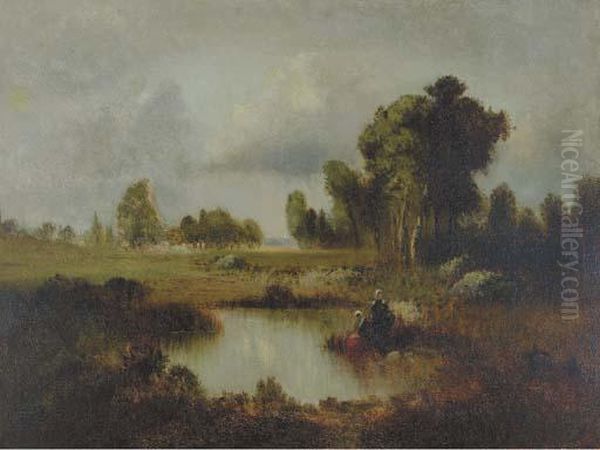 In The Meadow Oil Painting by Richard Norris Brooke