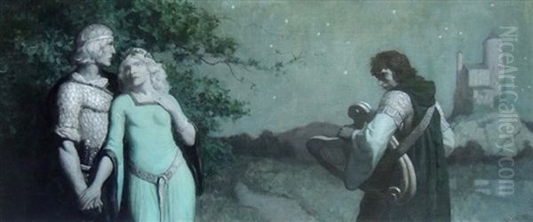 Brand In Einem Dorf Oil Painting by Newell Convers Wyeth