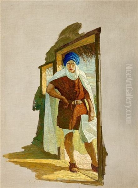 Brand In Einem Dorf Oil Painting by Newell Convers Wyeth