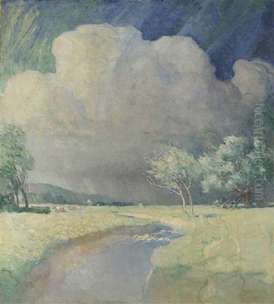 Brandywine Landscape Oil Painting by Newell Convers Wyeth