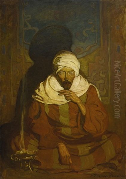 A Hindu Mystic (seated Arab) Oil Painting by Newell Convers Wyeth