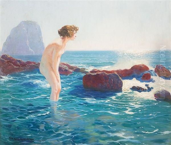 Motyw Z Capri Oil Painting by Feliks M. Wygrzywalski