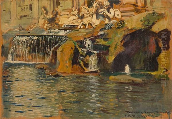 Fontana Di Trevi Oil Painting by Feliks M. Wygrzywalski