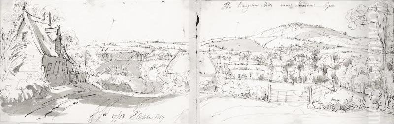 Four Albums Of Landscape Drawings Oil Painting by Brooke, William Henry