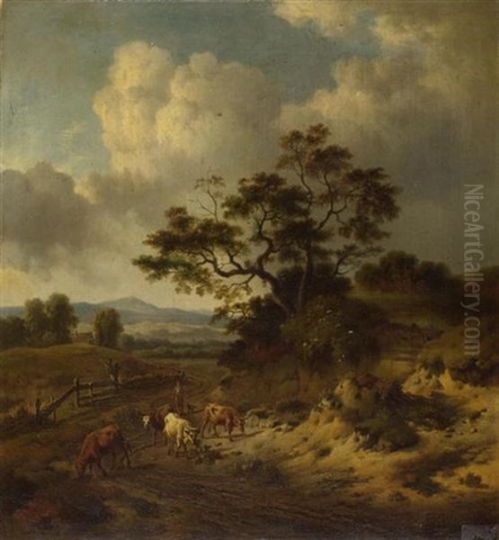 Landschaft Mit Kuhen Oil Painting by Jacob Wynants