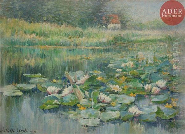 Bruyelles, Les Nenuphars Oil Painting by Juliette Wytsman