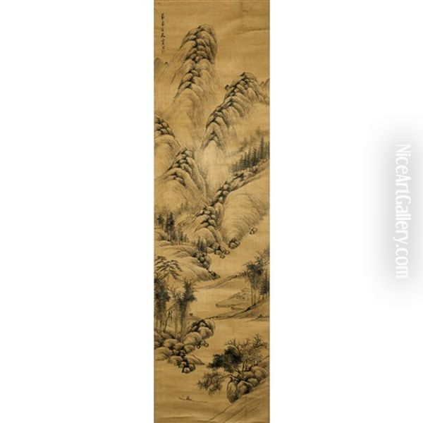 A Chinese Painting Of Landscape Oil Painting by Xi Gang