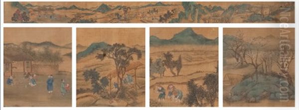 Visita Inattesa Nel Luogo Dell'utopia (da Un Dipinto Di Wen Zhengming) Oil Painting by Xiang Shengmo