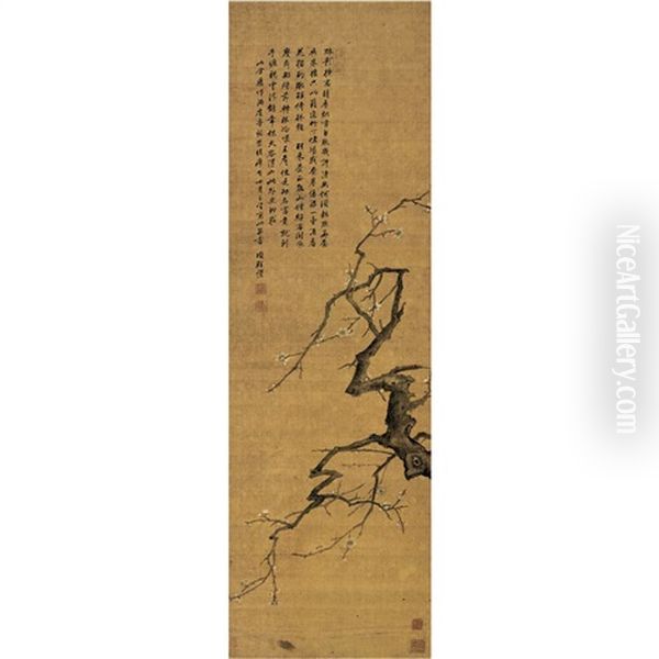 Plum Blossoms Oil Painting by Xiang Shengmo