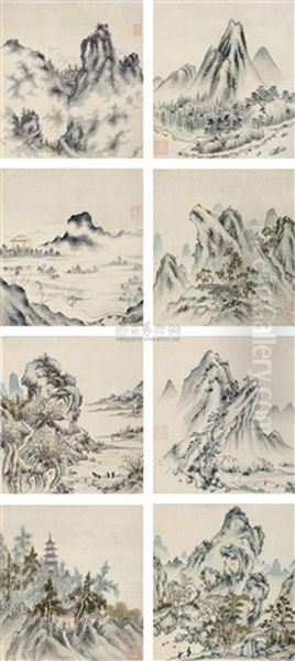 Landscape (8 Works) Oil Painting by Xiao Yuncong