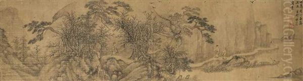 Visiting Friend At Night Oil Painting by Xie Shichen