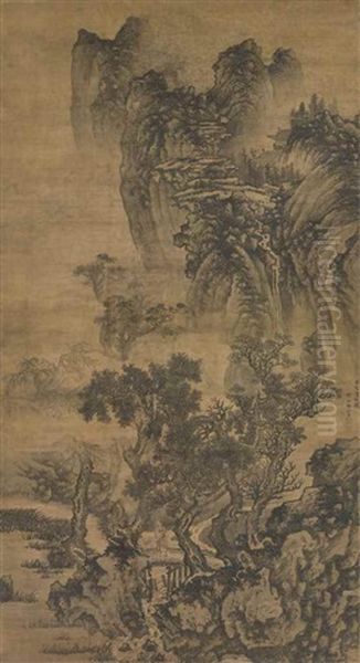 Misty Mountains Oil Painting by Xie Shichen