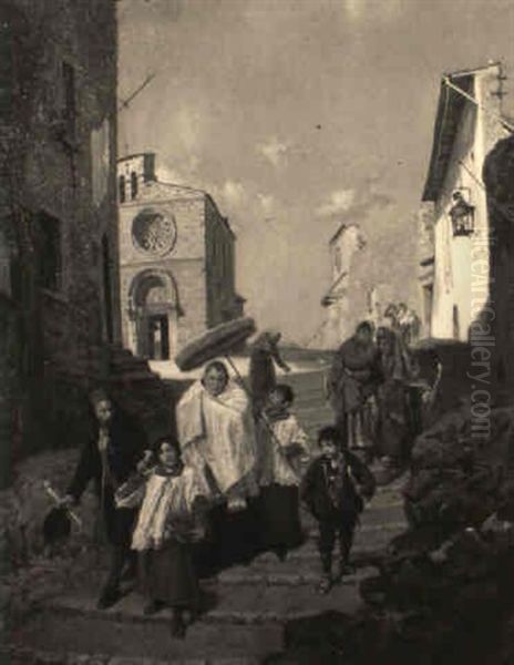The Easter Procession Oil Painting by Ettore Ximenes