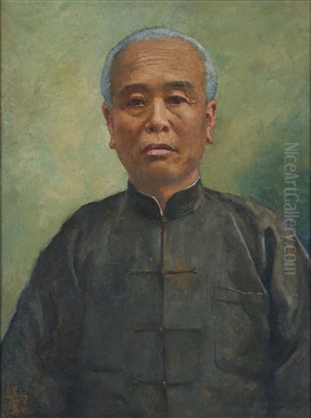 Portrait Of Mr. Lim Yourui Oil Painting by Xu Beihong