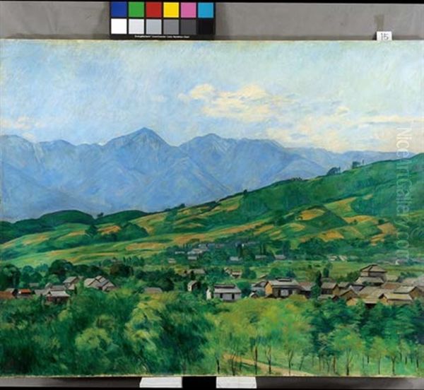 Landscape In Chikuma Oil Painting by Yamamoto Kanae