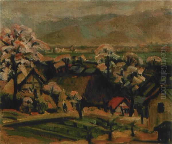 Spring In Shinano Oil Painting by Yamamoto Kanae