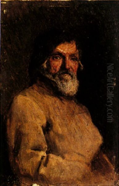 Portrait Of A Bearded Peasant Oil Painting by Nikolai Aleksandrovich Yaroshenko