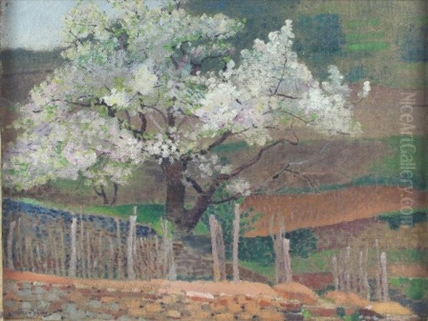 Blossom Trees, Normandy Oil Painting by Ernest Yarrow-Jones