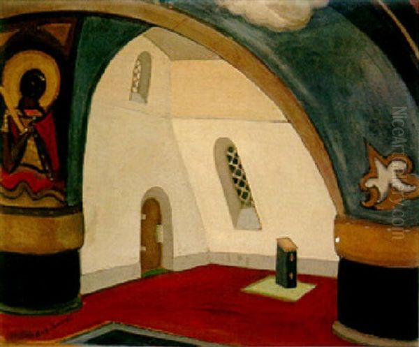 Sous Les Voutes D'une Eglise Oil Painting by Boris Yasikov