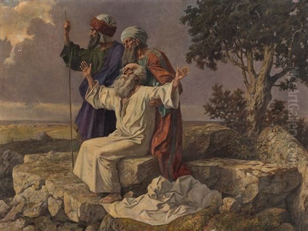 Moses, Joshua And Caleb Oil Painting by Rudolf Yelin