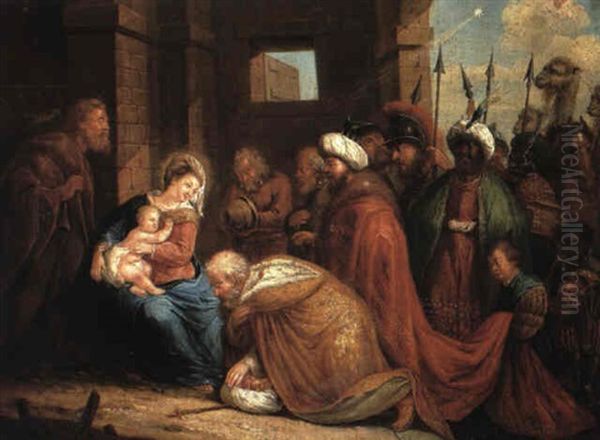 The Adoration Of The Magi Oil Painting by Pieter Ykens