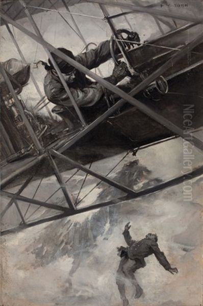 Disaster In The Air Oil Painting by Frederick Coffay Yohn