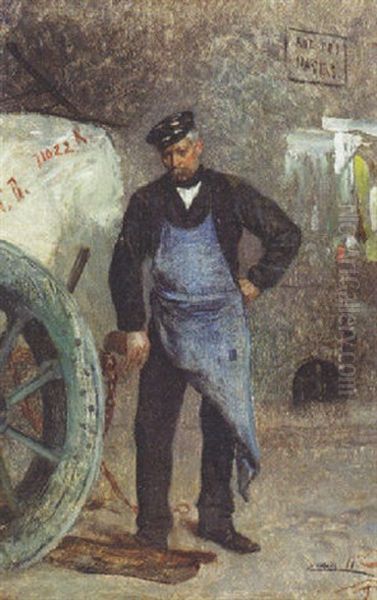 The Workman Oil Painting by Eduardo Zamacois y Zabala