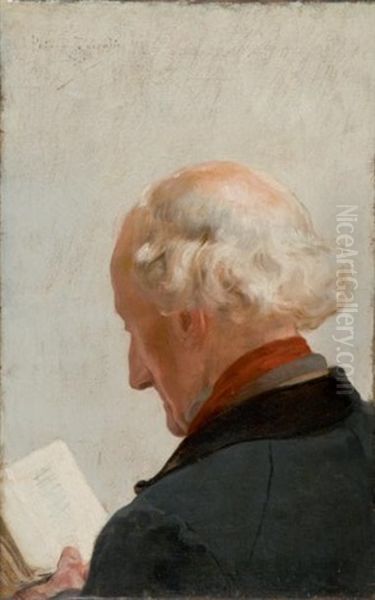 Vieil Homme Lisant Oil Painting by Ernst Philippe Zacharie
