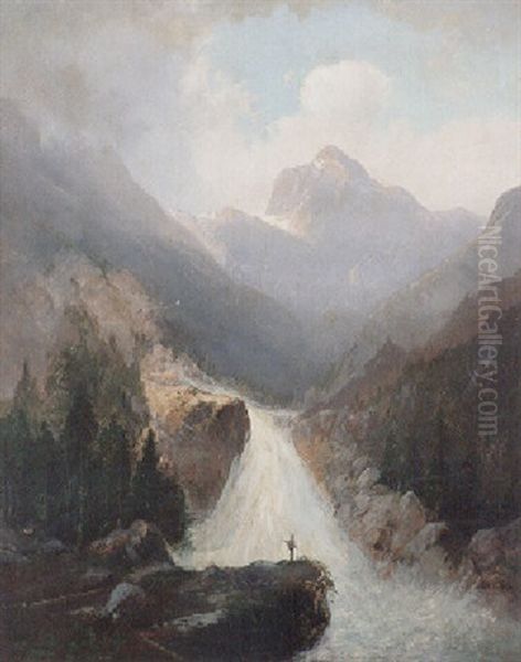 Sommertag Im Gebirge Oil Painting by Friedrich Zahn