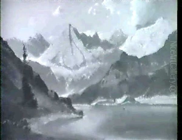 Alpensee Oil Painting by Friedrich Zahn