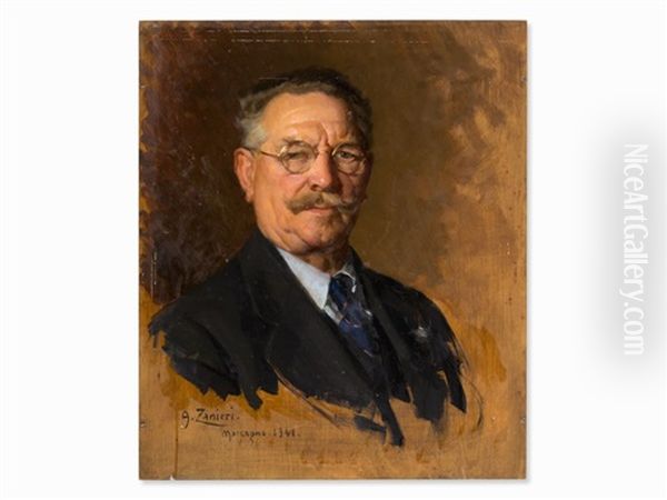 Portrait Of An Elderly Man Oil Painting by Arturo Zanieri