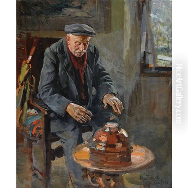 Der Topfer Bei Der Arbeit Oil Painting by Arturo Zanieri