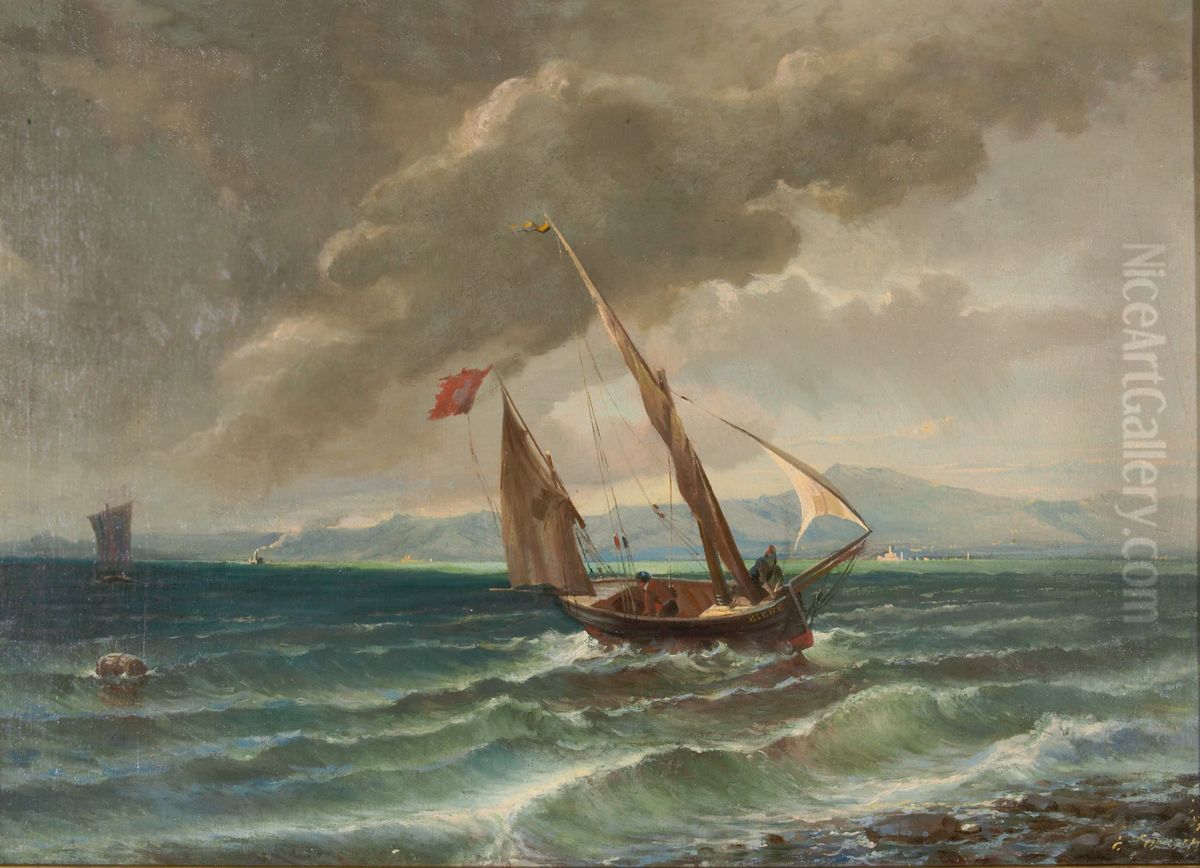 Boote Auf Dem Bodensee Bei Sturmischer Witterung Oil Painting by Eugen Zardetti