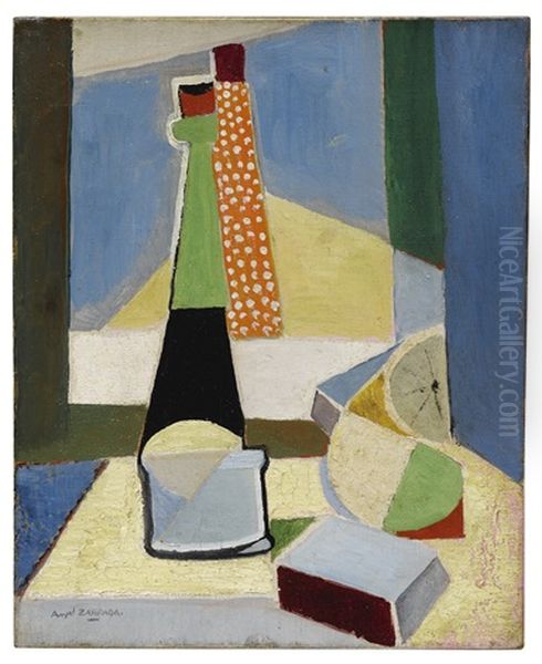 Nature Morte Aux Bouteilles Oil Painting by Angel Zarraga Arguelles