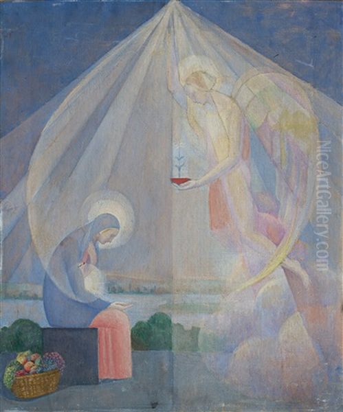 Anunciacion Oil Painting by Angel Zarraga Arguelles