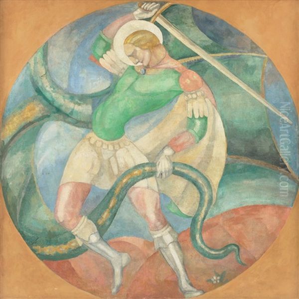 San Jorge Oil Painting by Angel Zarraga Arguelles