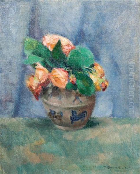 Roses Oil Painting by Czeslaw Zawadzinski