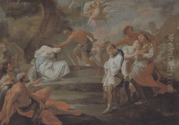 Martyrium Der Heiligen Martha Oil Painting by Franz Anton Zeiller