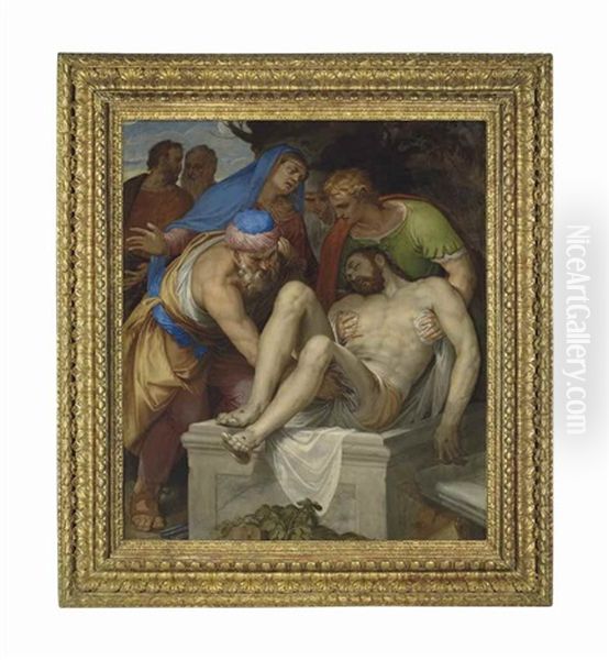 The Entombment Oil Painting by Giovanni Battista Zelotti