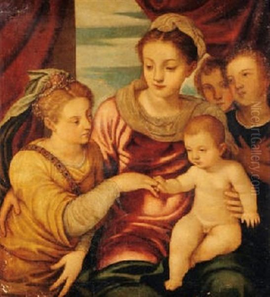 Le Mariage Mystique De Sainte-catherine Oil Painting by Giovanni Battista Zelotti