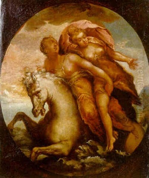 Cloelia Escapes Across The Tiber Oil Painting by Giovanni Battista Zelotti