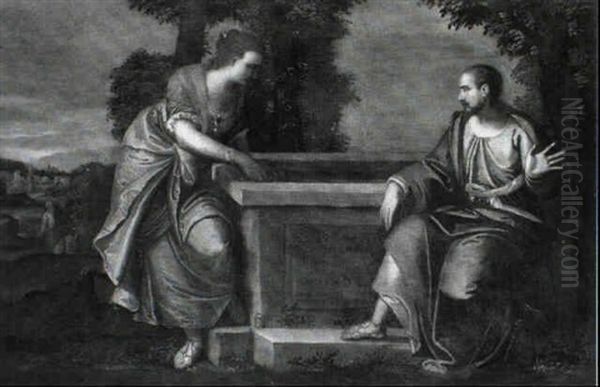 Cristo E La Samaritana Oil Painting by Giovanni Battista Zelotti